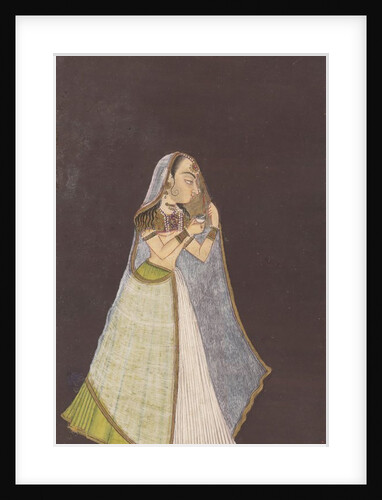 A Lady Walking at Night Holding an Oil Lamp, ca. 1725 by Unknown