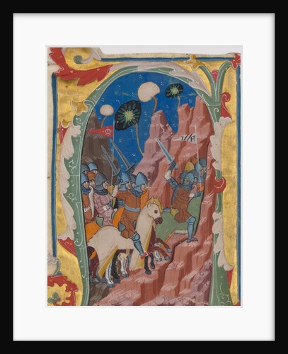 Initial A with the Battle of the Maccabees, ca. 1360-70 by Unknown