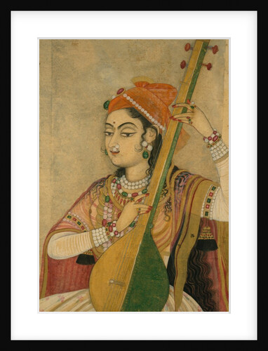 A Lady Playing the Tanpura, ca. 1735 by Unknown