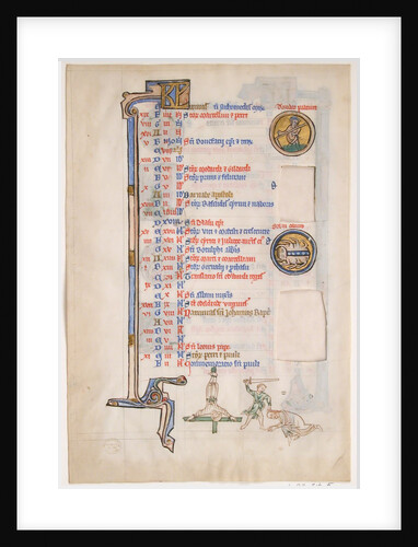 Manuscript Leaf with June Calendar, from a Royal Psalter, 13th century by Unknown