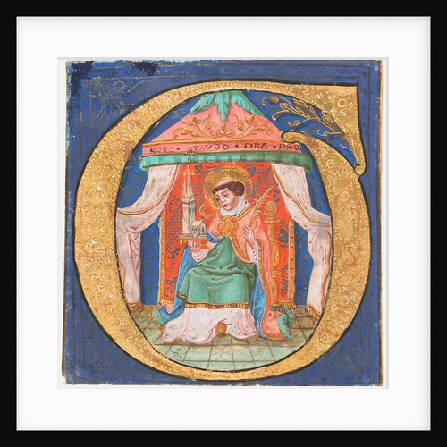 Manuscript Illumination with Saint Trudo in an Initial O, from a Choir Book, 15th century by Unknown