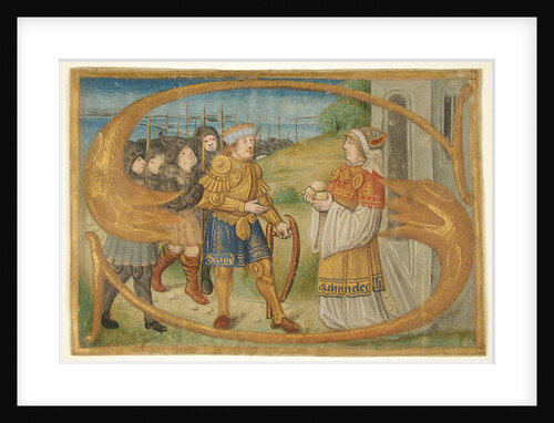 Manuscript Leaf Cutting Probably from a Missal with an Illuminated Initial S…, late 15th century by Unknown