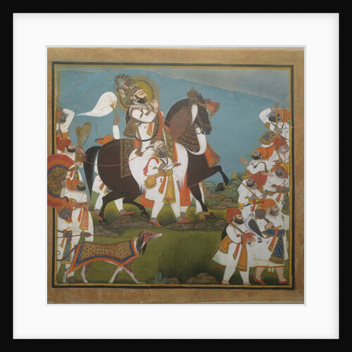 Maharana Bhim Singh and Retinue Embark on a Hunt, ca. 1805-10 by Chokha