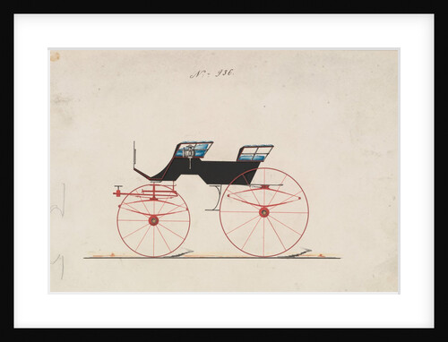 Design for 4 seat Phaeton, no top, no. 936, 1850-70 by Brewster & Co