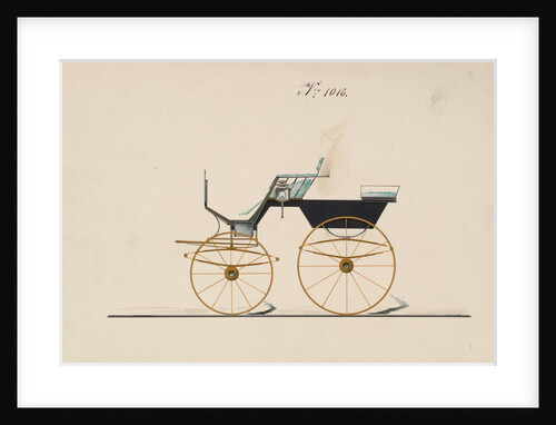 Design for 4 seat Phaeton, no top, no. 1016, 1850-70 by Brewster & Co