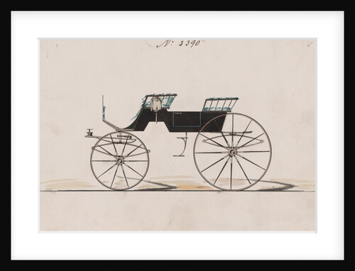 Design for 4 seat Phaeton, no top, no. 3390, 1878 by Brewster & Co