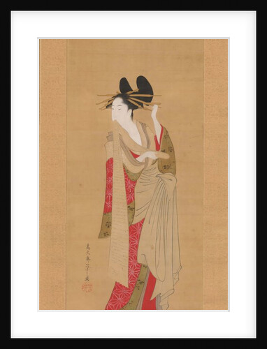 Courtesan with a Letter in Her Mouth, 1756-1815 by Hosoda Eishi