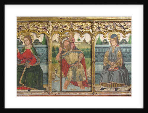 Predella pane with Saint Bridget, Saint Christopher, and Saint Kilian from Retable, 15th century by Domingo Ram