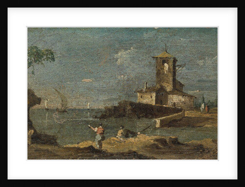 Capriccio with a Square Tower and Two Houses, 18th century by Unknown