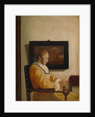 A Young Woman Reading by Johannes Vermeer (imitator of)