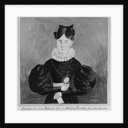 Portrait and Birth Record of Mahala Wechter, 1833 by Jacob Maentel