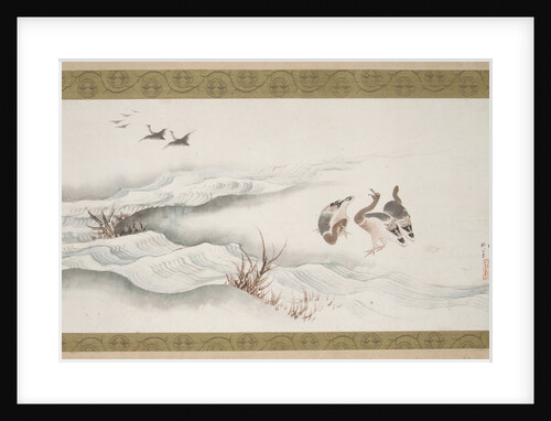 Wild Geese and Water, 1839 by Hokusai
