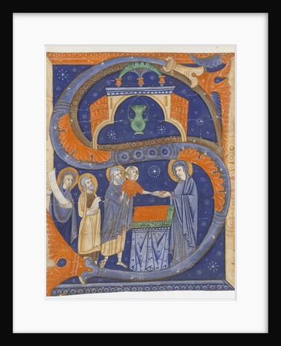 Manuscript Illumination with the Presentation of Christ in the Temple in an Initial S…, ca. 1278 by Master of Bagnacavallo