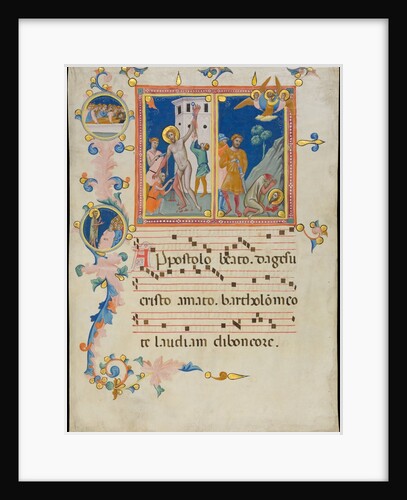 Manuscript Leaf with the Martyrdom of Saint Bartholomew, from a Laudario, ca. 1340 by Pacino di Bonaguida