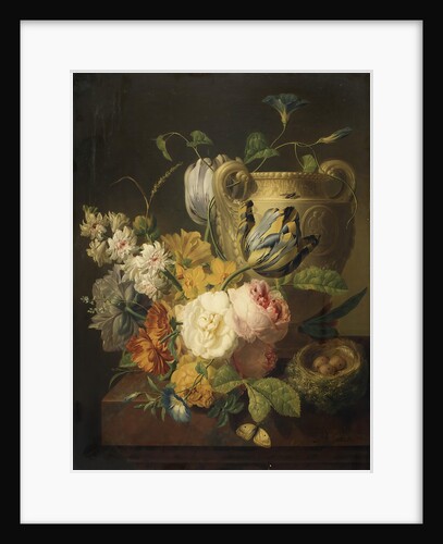 Flowers by a Stone Vase, 1786 by Peter Faes