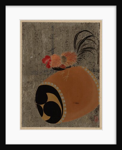 Cock on Drum, 1882 by Shibata Zeshin