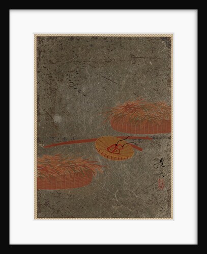 Flower Baskets and Farmer's Hat, ca. 1880s by Shibata Zeshin