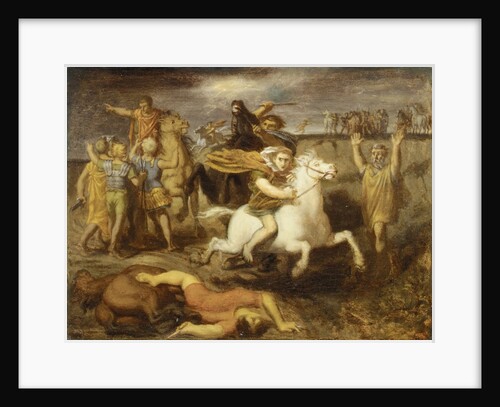 Scene from the Gallic Wars: The Gaul Littavicus, Betraying the Roman Cause, Flees to…, ca. 1838-40 by Theodore Chasseriau