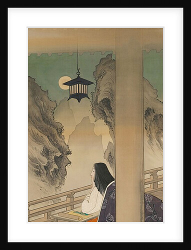 Murasaki Shikibu at Ishiyamadera Temple, based on the print…, ca. 1892 by Tsukioka Yoshitoshi