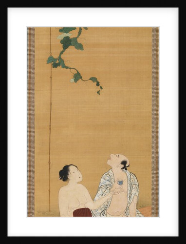 Enjoying the Evening Cool under a Gourd Trellis, early 19th century by Utagawa Toyohiro