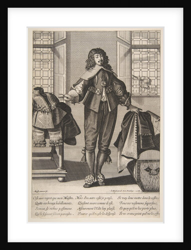 A Valet Putting Away the Luxious Clothes of His Master, mid to late 17th century by Abraham Bosse