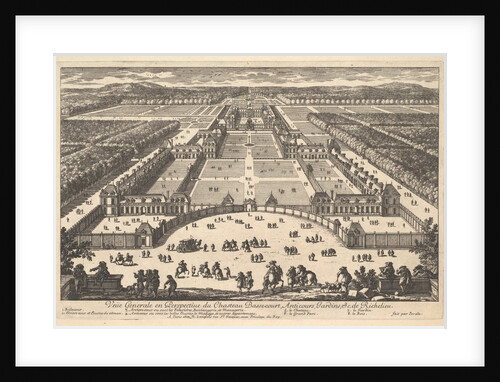 Veüe generale en Perspective du Château Bassecourt, Anticours, Jardins, &c. de Ric…, 17th century by Adam Perelle