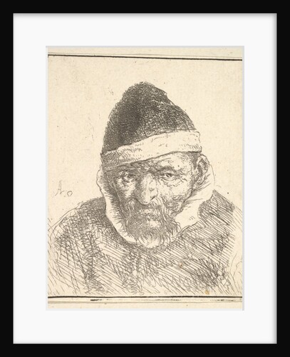 Old Man with White Collar and Pointed Hat, 1610-85 by Adriaen van Ostade