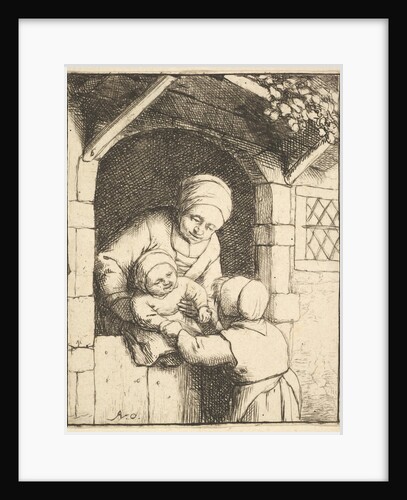 Little Girl Playing with a Baby in its Mother's Arms, 1610-85 by Adriaen van Ostade