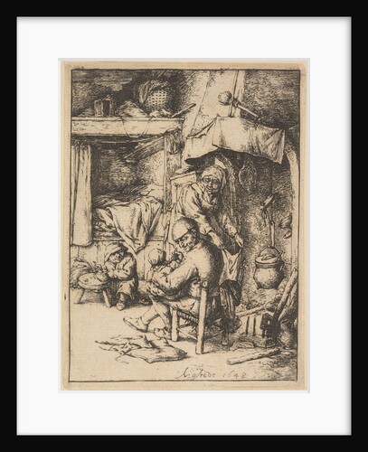 Father of the Family Giving Broth to His Baby, 1610-85 by Adriaen van Ostade