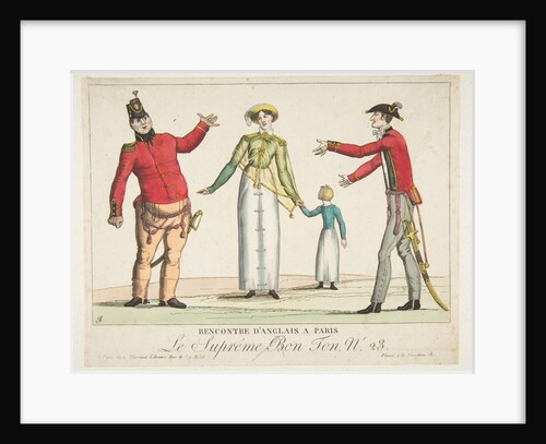 Recontre d'Anglais a Paris; Le Suprême Bon-Ton No. 23, ca. 1815 by Adrien Pierre François Godefroy the Younger