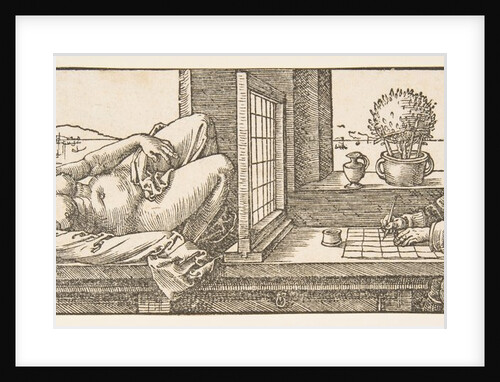 Draughtsman Making a Perspective Drawing of a Reclining Woman, ca. 1600 by Albrecht Dürer