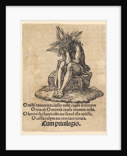 The Man of Sorrows Seated, title page of The Small Passion, ca. 1511 by Albrecht Dürer