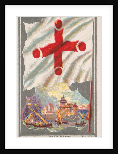 Leghorn, from the City Flags series for Allen & Ginter Cigarettes Brands, 1887 by Allen & Ginter