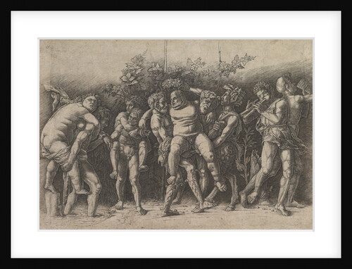 Bacchanal with Silenus; a frieze composition with ten figures around Silenus who is…, early 1470s by Andrea Mantegna