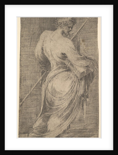 Saint James Major holding a staff and a book facing right, from 'Christ and the Apo…, ca. 1548-50 by Andrea Schiavone