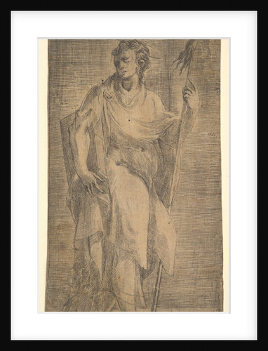 A saint, possibly Matthew, holding a staff and a book, ca. 1540-50 by Andrea Schiavone