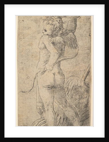 Cupid viewed from behind with an arrow in his raised right hand, ca. 1543-45 by Andrea Schiavone