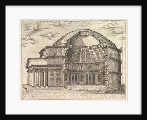 Speculum Romanae Magnificentiae: The Pantheon, broken away to show the interior, 1553 by Unknown