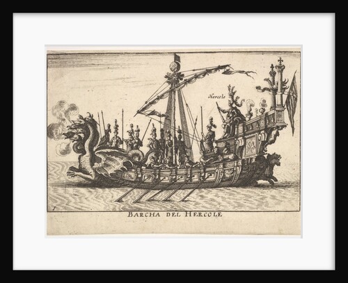 Plate 1: Ship of Hercules, with dragon-headed prow and Hercules on pl…, 1664 by Unknown