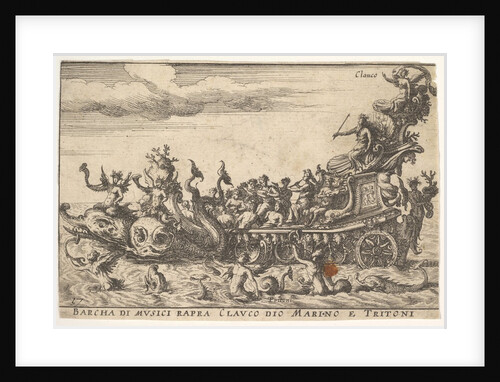 Plate 16: Ship of musicians with the sea god Claucus and triton by Unknown