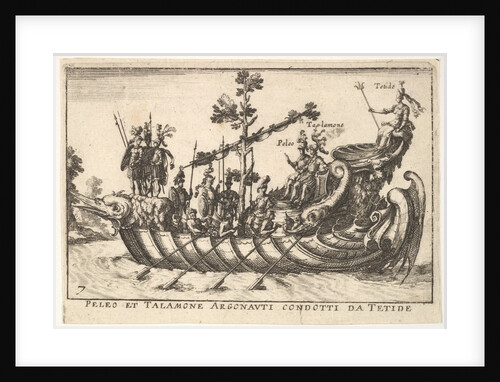 Plate 7: Peleo et Talamone Argonauti condotti da Tetide, from The magnificent pageant on t…, 1664 by Unknown