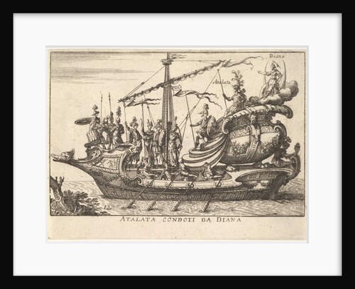 Plate 12: Atalanta led by Diana, accompanied by warriors bearin…, 1664 by Unknown