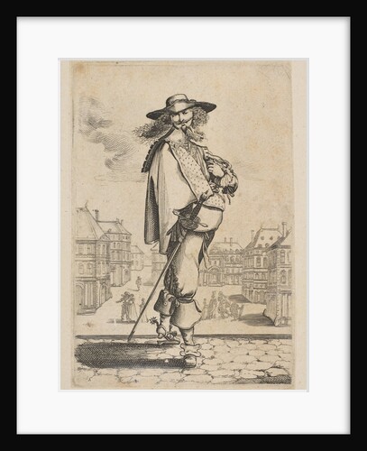 Gentleman with a Sword Before Some Buildings, 1629 by Unknown