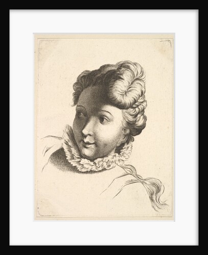 Head of a Woman Wearing a Ruff, from Livre de Têtes Gravées d'apres F. Boucher et …, 18th century by Unknown