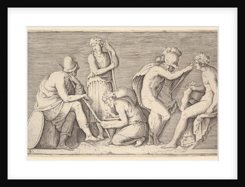 Scene of Sacrifice with Warrior Killing Ram and Four Other Figures, published ca. 1599-1622 by Unknown