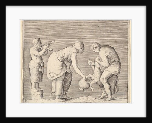 A Woman Collecting Blood from a Sheep, published ca. 1599-1622 by Unknown