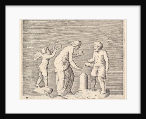 A Woman and Man Sacrificing in the Presence of Cupid, published ca. 1599-1622 by Unknown
