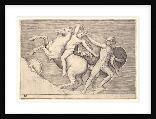 Warrior Pulling a Rider from His Horse, from 'Ex Antiquis Camorum et Ge…, published ca. 1599-1622 by Unknown