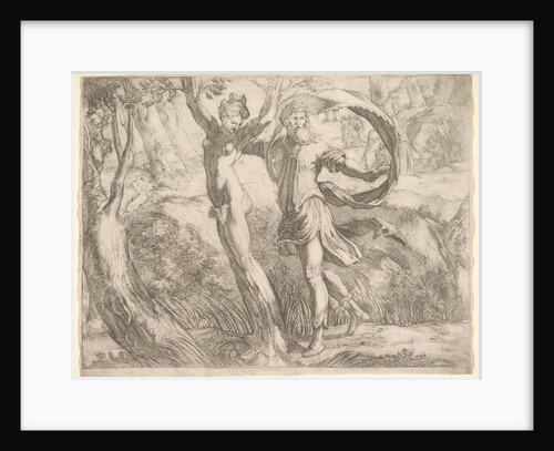 Wilton Album, folio 10a: Priapus and Lotis, ca. 1530-50 by Unknown