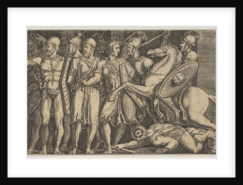 Trajan Fighting the Dacians; Trajan on horseback at right riding towards a group …, ca. 1515-1600 by Unknown